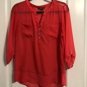 Express pink 3/4 sleeve top